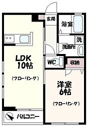 プレステージ仙川 1LDKの間取図画像