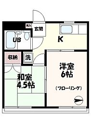 パレスマーシー 2DKの間取図画像