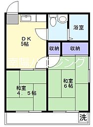第三御殿山荘 2DKの間取図画像