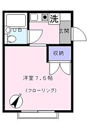 シーダーハイツ 1Kの間取図画像