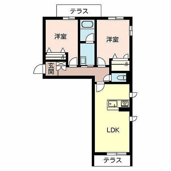 インフローラ大島 101｜兵庫県小野市大島町(賃貸マンション2LDK・1階・59.99㎡)の写真 その2