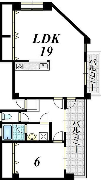 ダイヤハイツ板宿 501｜兵庫県神戸市須磨区菊池町1丁目(賃貸マンション1LDK・5階・57.59㎡)の写真 その2