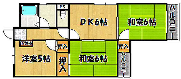 ハイツセントレア 101｜兵庫県神戸市西区王塚台6丁目(賃貸マンション3DK・1階・55.37㎡)の写真 その2