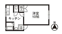 ピースカーサ 1Kの間取図画像