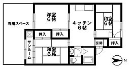 セジュール181 3DKの間取図画像