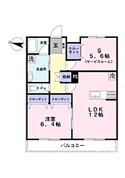 ルーチェA 1SLDKの間取図画像