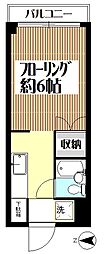 東急田園都市線 三軒茶屋駅 徒歩15分の賃貸マンション 2階ワンルームの間取り
