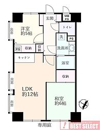 ライオンズマンション西浦和第6 2LDKの間取図画像