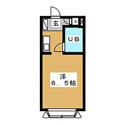 エルミ千駄木 3階ワンルームの間取り