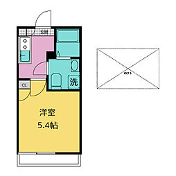 ベラビスタヒルズ舎人 3階1Kの間取り