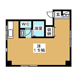 ヒルトップ大西 ワンルームの間取図画像