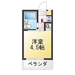 フラット根津 ワンルームの間取図画像