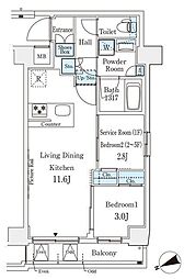 アジールコート山手動坂 2LDKの間取図画像