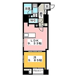 グランカーサ上野入谷 1LDKの間取図画像