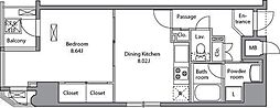 RESIDIAIRIYA 1LDKの間取図画像