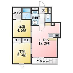 HARVEST日暮里 2LDKの間取図画像