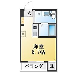 (仮称)荒川区西日暮里2丁目 計画 ワンルームの間取図画像