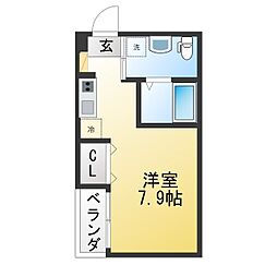 (仮称)荒川区西日暮里2丁目 計画 ワンルームの間取図画像