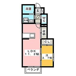 Cieloemare 1LDKの間取図画像