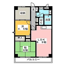 マンション白陽 2SLDKの間取図画像