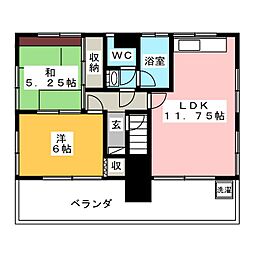 バロン 3階2LDKの間取り