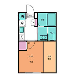 KEIAI RESIDENCE 東村山 2階1Kの間取り