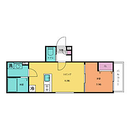 KEIAI RESIDENCE 久米川 1階1LDKの間取り