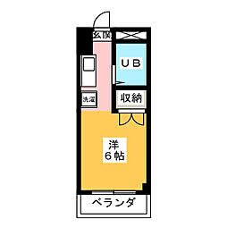 スズキマンション 3階ワンルームの間取り