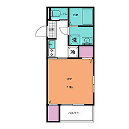 クオーレ小手指 3階1Kの間取り