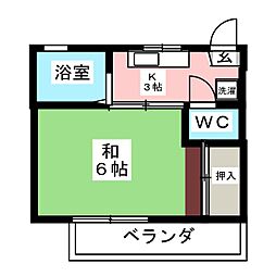 エトワール 1Kの間取図画像