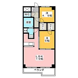 テルプシコレ東村山 2LDKの間取図画像