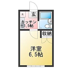 メルヘンリーベ 1Kの間取図画像