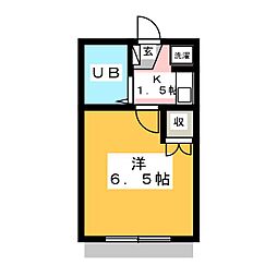 メルヘンリーベ 1Kの間取図画像