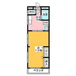 センチュリー狭山台 1DKの間取図画像