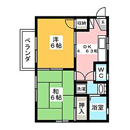 イズミハイツ 2DKの間取図画像