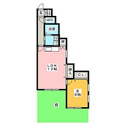 クレセリア東村山 1LDKの間取図画像
