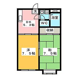 スマイラックスB 2DKの間取図画像