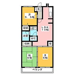 サンモールヒル 3階3LDKの間取り
