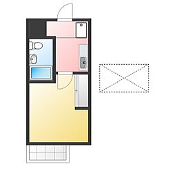 トップ中浦和1 1Kの間取図画像