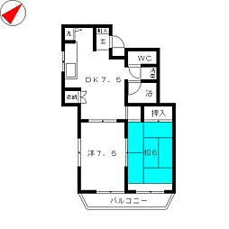 サンパーク南浦和 2DKの間取図画像