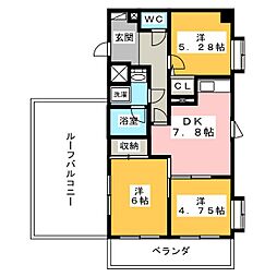 ライオンズマンション浦和県庁前 3DKの間取図画像