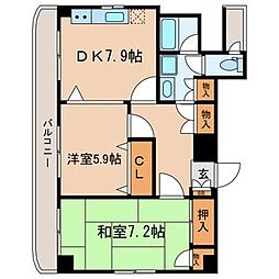 グリーンパレス 2LDKの間取図画像
