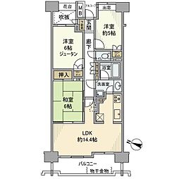ヒルズシンフォニア北浦和 3LDKの間取図画像