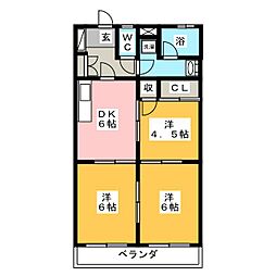 パークヒルズ武蔵浦和 3DKの間取図画像