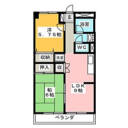 第一武笠ビル 2LDKの間取図画像
