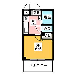 クレア北浦和 1Kの間取図画像