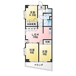 シェトワ浦和 3LDKの間取図画像