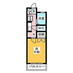 サンビレッジ 1Kの間取図画像