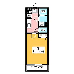 アネックス与野 1Kの間取図画像