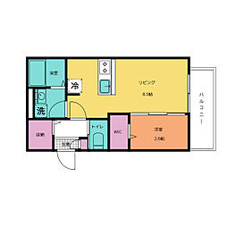KEIAI RESIDENCE 大和田 3階1Kの間取り